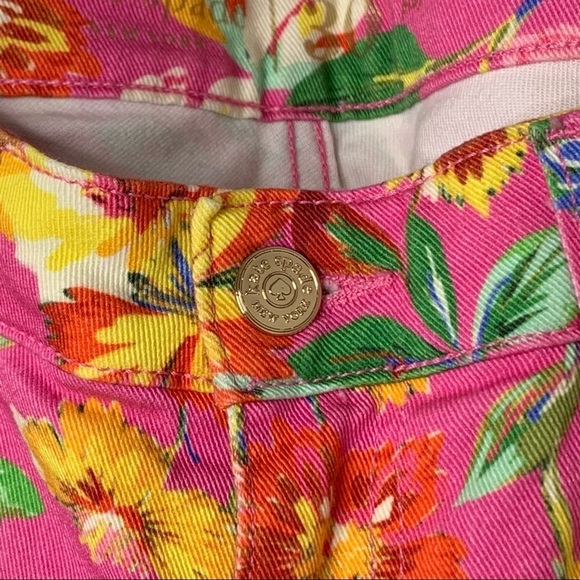 Kate Spade 30 Broome Street Floral Pink Capri Pants - Picture 7 of 11